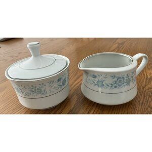 Royal Wentworth Japan Princess 8901 Sugar & Creamer Set Blue Floral